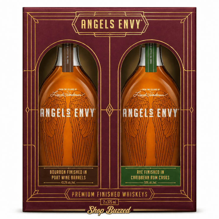 Angels Envy Bourbon and Rye Gift Pack 375 ml - Shop Buzzed