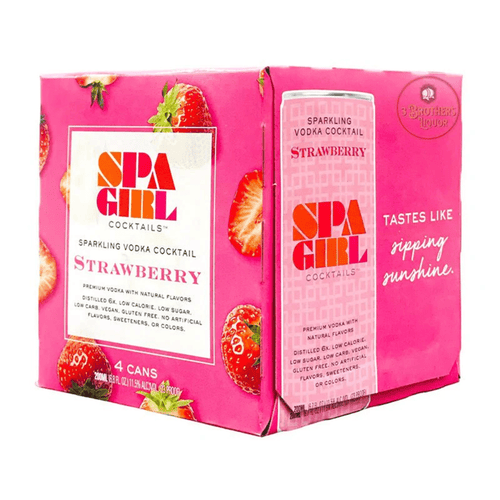 Spa Girl Sparkling Vodka Cocktail Strawberry 4 cans 23 Proof 200 ml - Shop Buzzed
