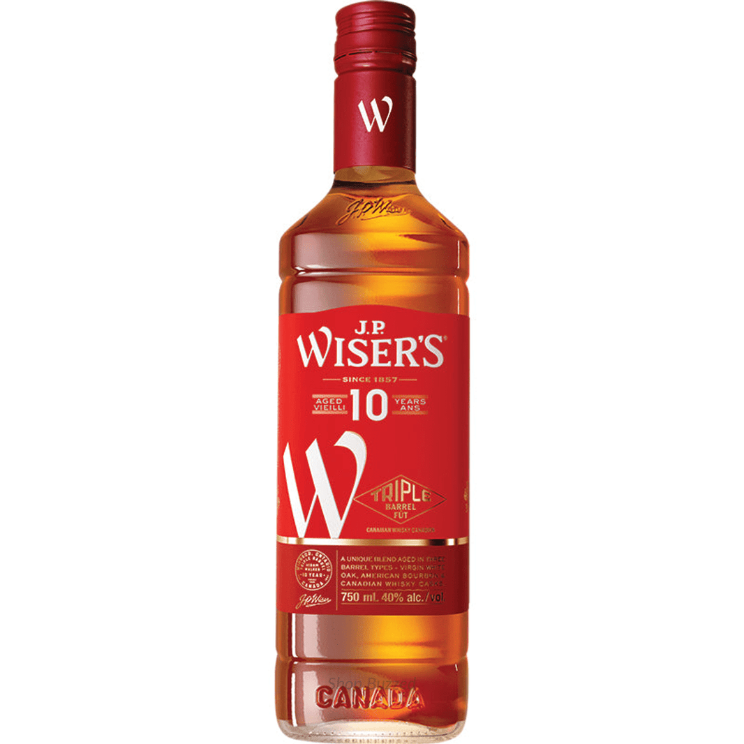 J.P. Wiser's Triple Barrel 10 Year Canadian Whisky 750ml - Shop Buzzed