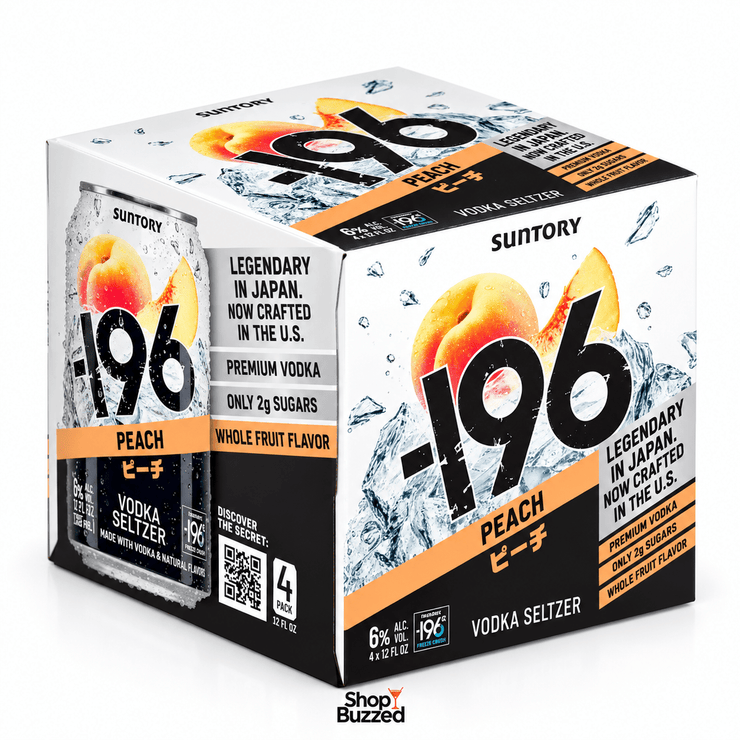 Suntory −196 Peach Vodka Seltzer 4 x 355ml - Shop Buzzed