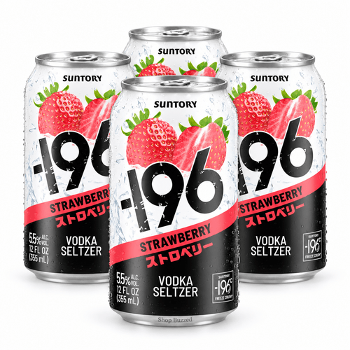 Suntory -196 Strawberry Vodka Seltzer 4-Pack 355ml - Shop Buzzed