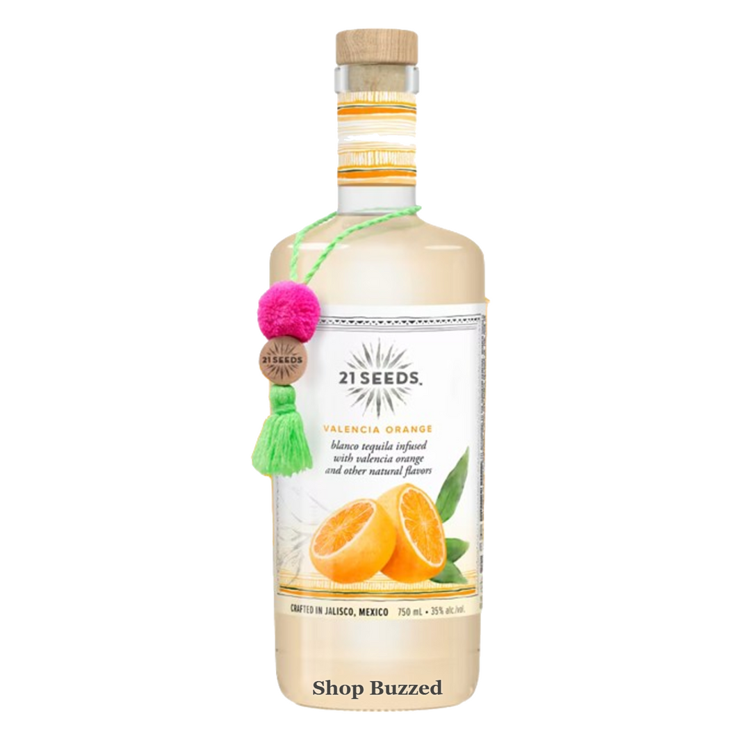 21 Seeds Valencia Orange Infused Blanco Tequila 750ml - Shop Buzzed