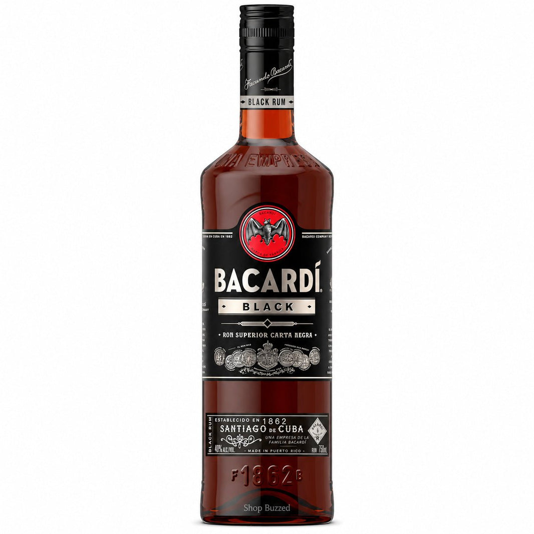 Bacardi Black Rum 750ml - Shop Buzzed