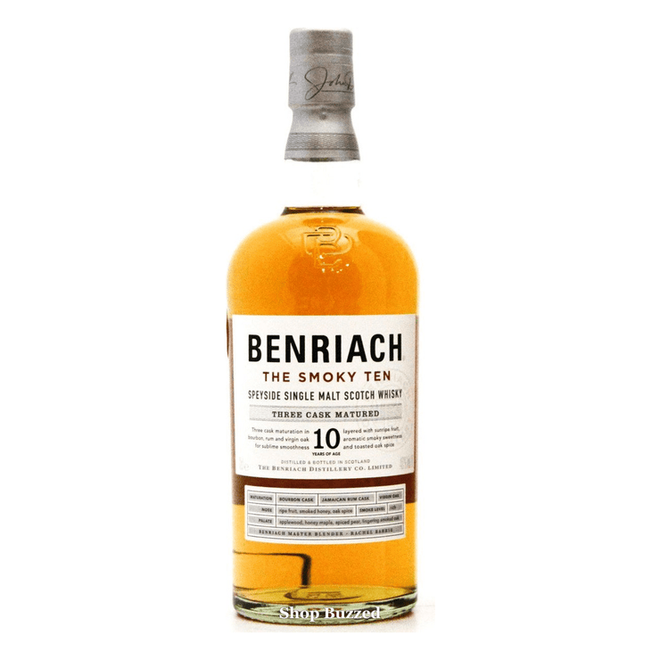 Benriach The Smoky Ten Speyside Single Malt Scotch Three Cask Matured 10 year 750ml - Shop Buzzed