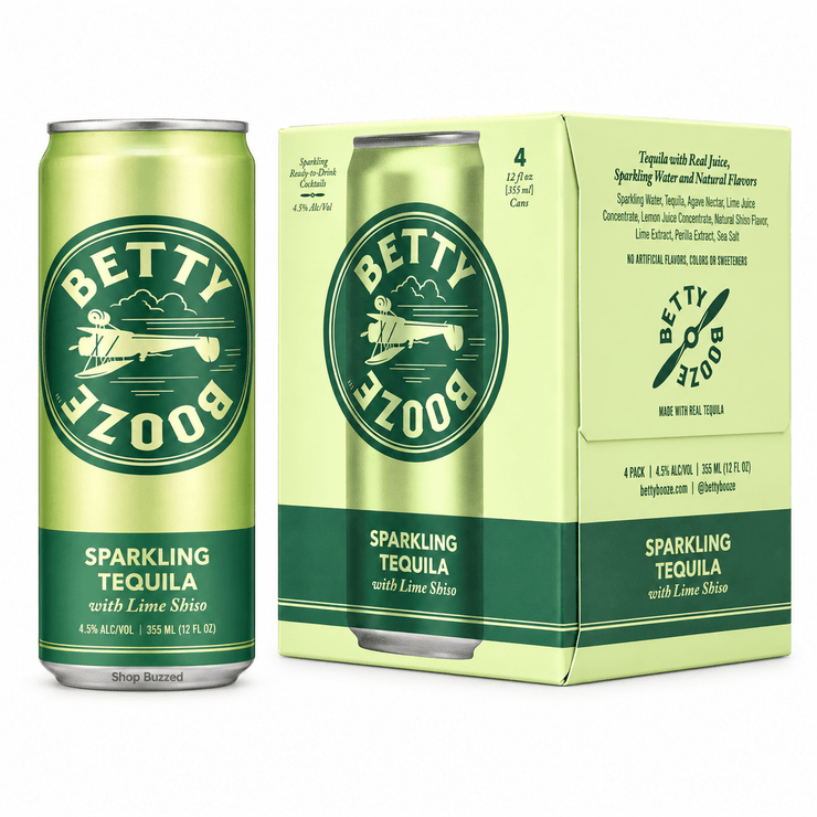 Betty Booze Sparkling Tequila Lime Shiso 4-Pack 355ml - Shop Buzzed