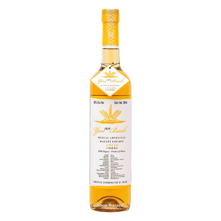 Yuu Baal Mezcal Artesanal Maguey Espadin Anejo 1 year 750ml - Shop Buzzed