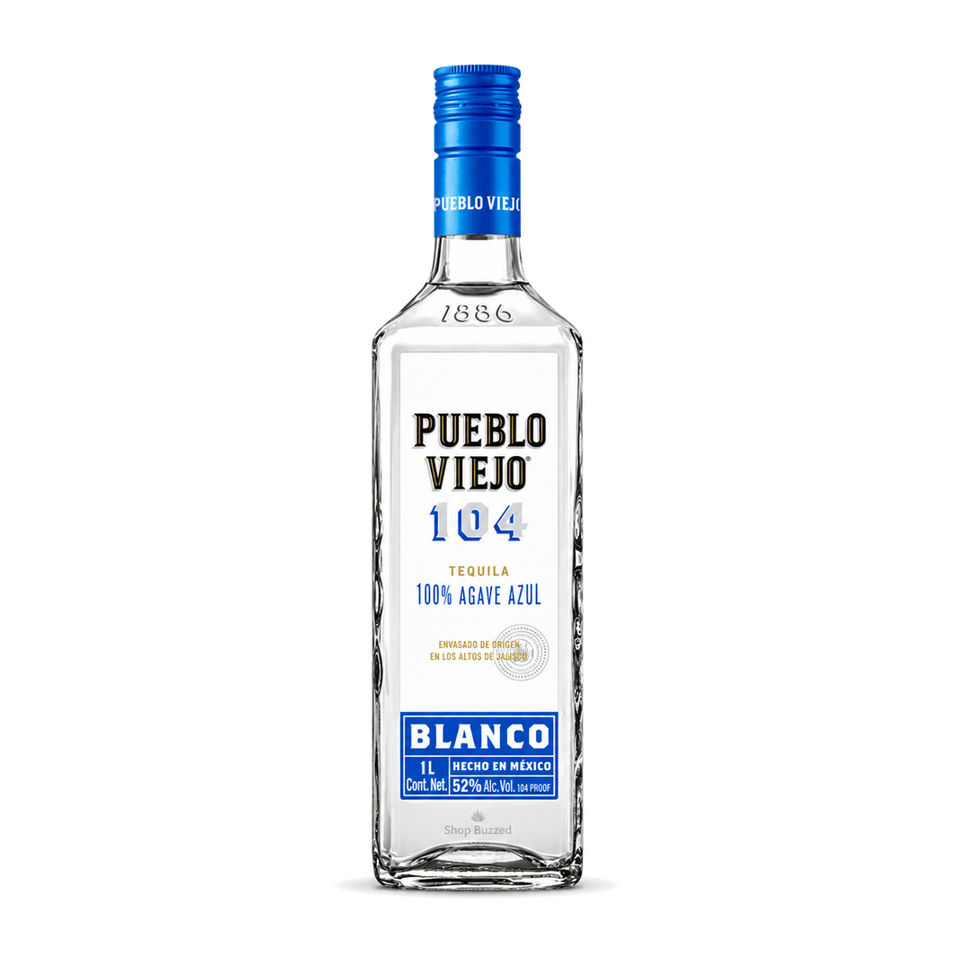 Pueblo Viejo 104 Blanco Tequila 1L - Shop Buzzed