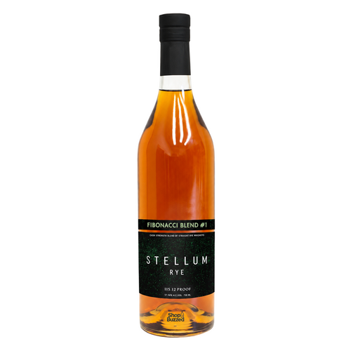 Stellum Fibonacci Blend #1 Cask Strength Rye Whiskey 750ml bottle on a white background with Shop Buzzed watermark