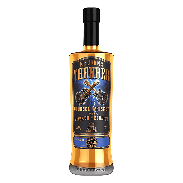 Cali Distillery KC Johns Thunder Bourbon Whiskey with Smoked Mesquite 750ml - Shop Buzzed