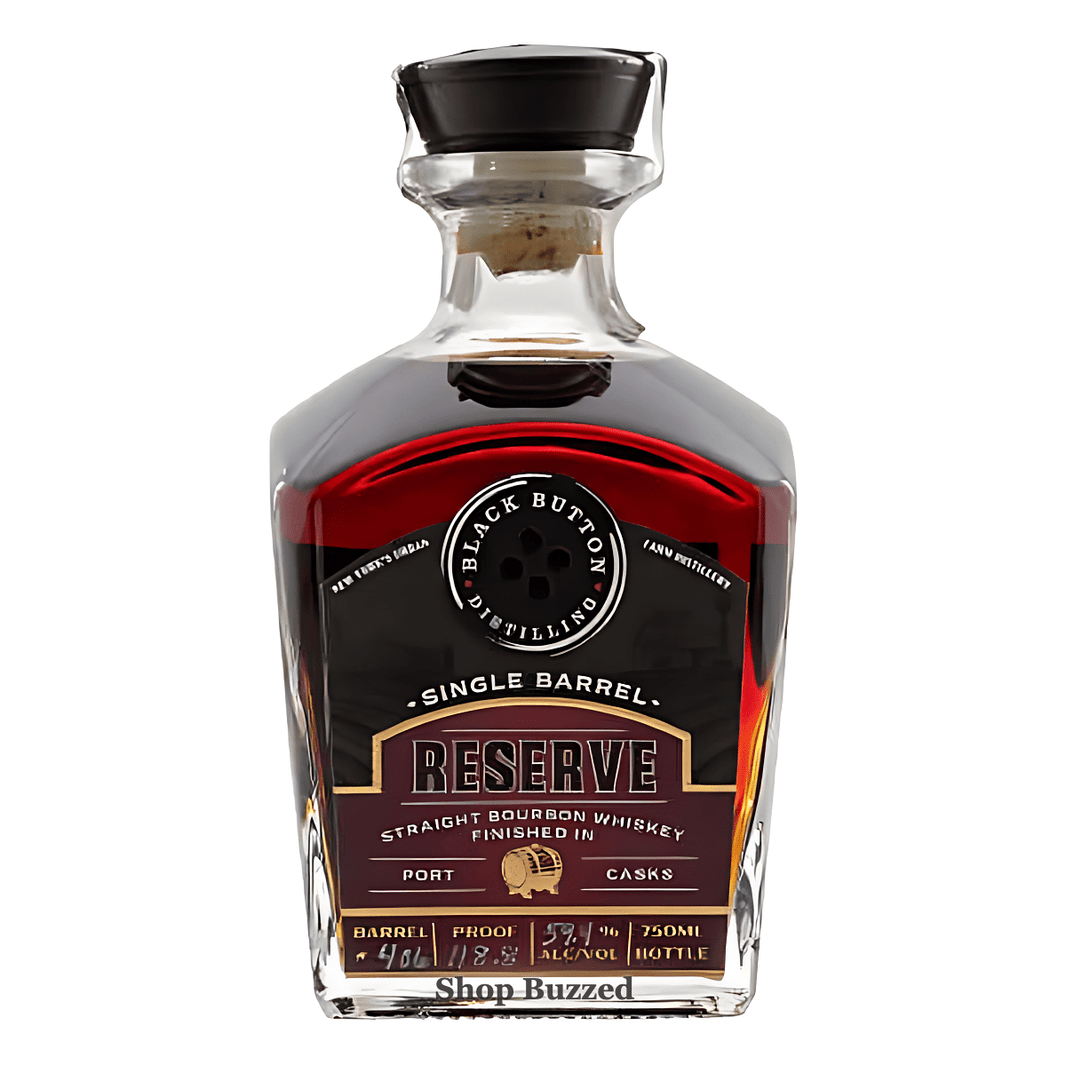 Black Button Distilling Single Barrel Reserve Straight Bourbon Whiskey Finished in Port Casks Barrel #406 118.8 Proof 750ml - Shop Buzzed
