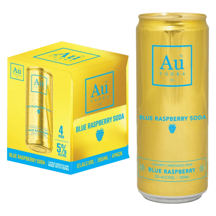 AU Vodka Blue Raspberry Soda RTD 4 Pack 355 ML - Shop Buzzed
