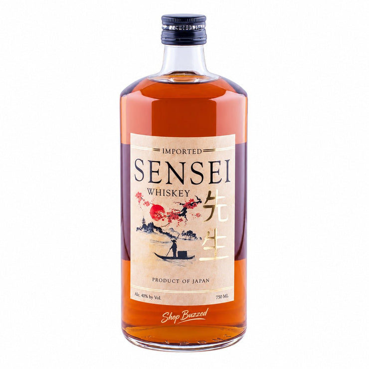 Sensei Mizunara Oak Cask Blended Whiskey 750ml bottle on white background