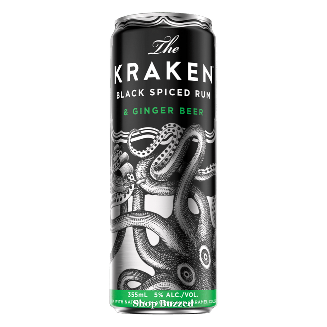 [Sell Online][The Kraken] Black Spiced Rum & Ginger Beer 4 Pack 355ml