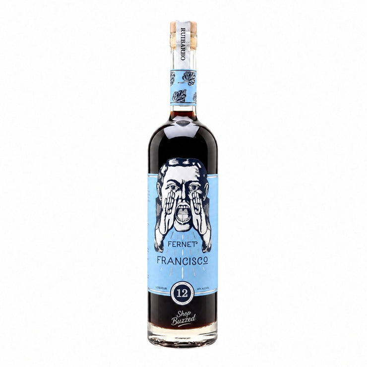 Fernet Francisco Ruibarbo Liqueur 750ml bottle on white background