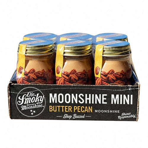 Ole Smoky Butter Pecan Moonshine Mini 6 x 50ml on white background