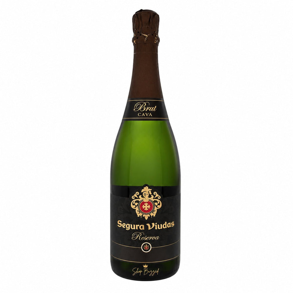 Segura Viudas Brut Reserva Cava 750ml bottle on white background