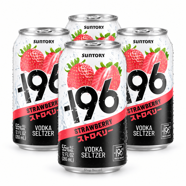 Suntory -196 Strawberry Vodka Seltzer 4-Pack 355ml - Shop Buzzed