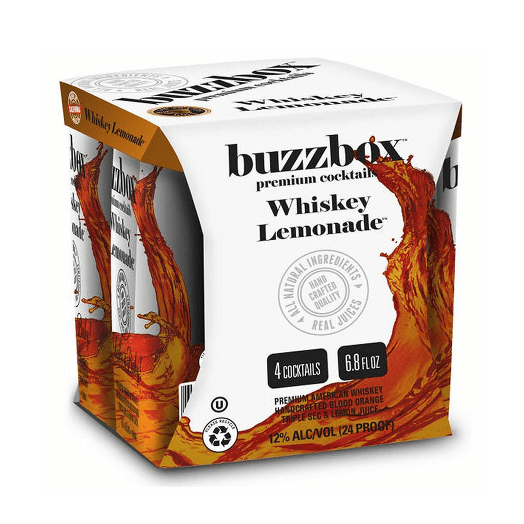Buzzbox Whiskey Lemonade Cocktails 4-Pack 4 x 200ml - Shop Buzzed