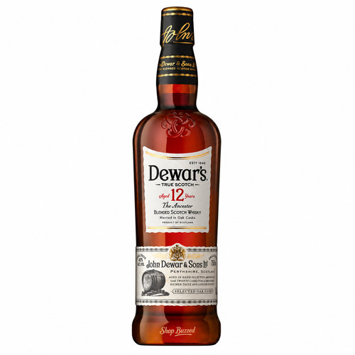 Dewar's 12 Year Blended Scotch Whisky 750ml bottle on white background
