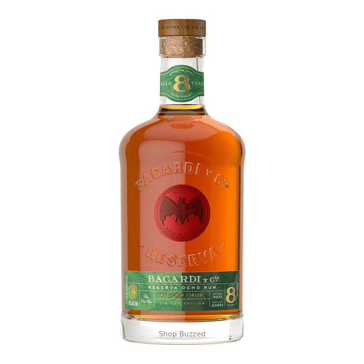 Bacardi Reserva Ocho Rum Rye Cask Finish 8 year 750ml - Shop Buzzed