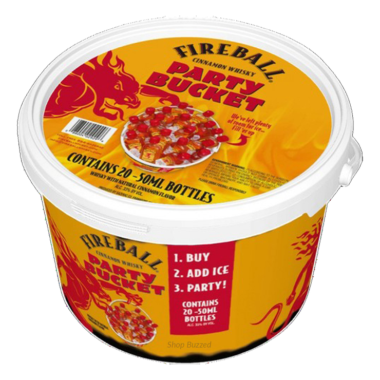 Fireball Cinnamon Whisky Party Bucket 20 x 50ml - Shop Buzzed