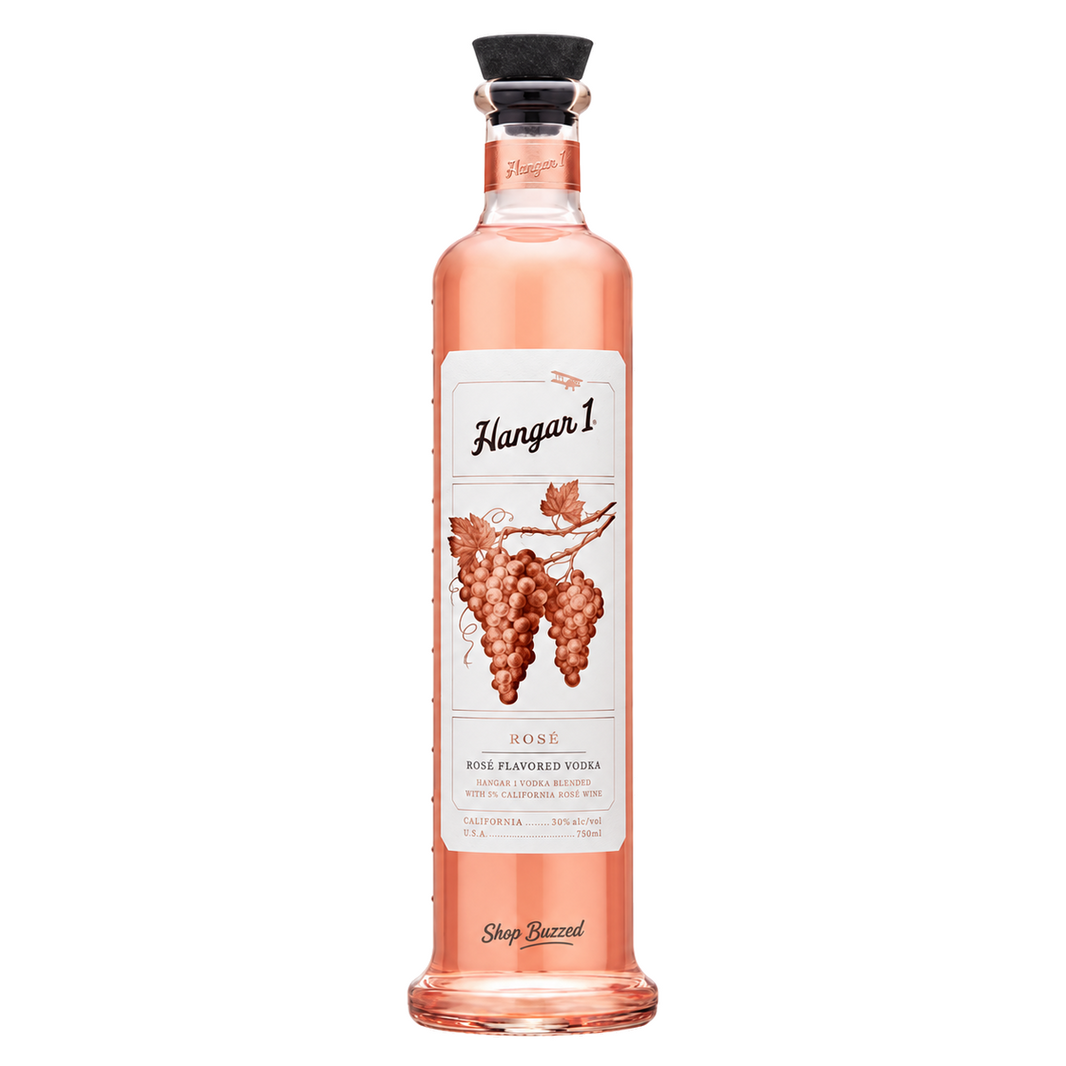 Hangar 1 Rosé Vodka 750ml bottle on a white background with Shop Buzzed watermark