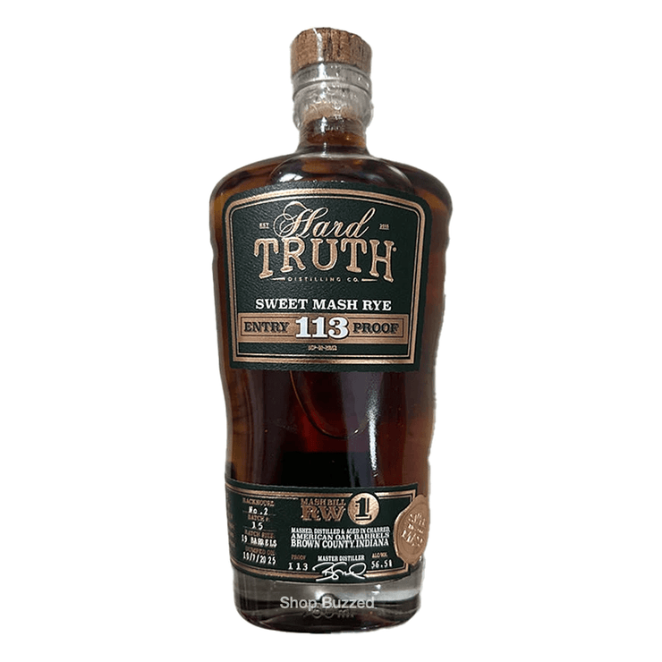 Hard Truth Sweet Mash Rye Whiskey 113 Proof 750ml - Shop Buzzed