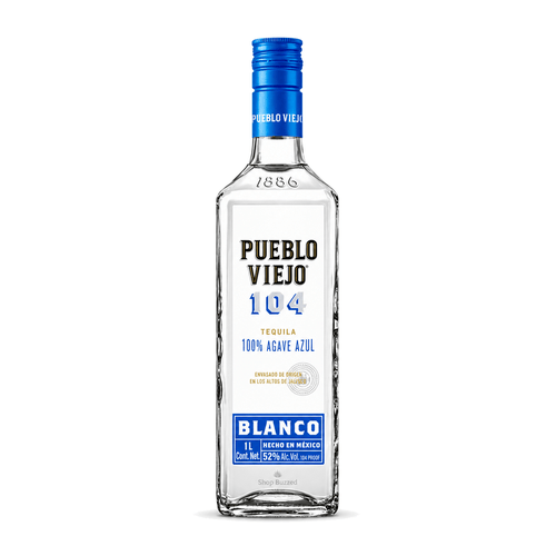 Pueblo Viejo 104 Blanco Tequila 1L - Shop Buzzed