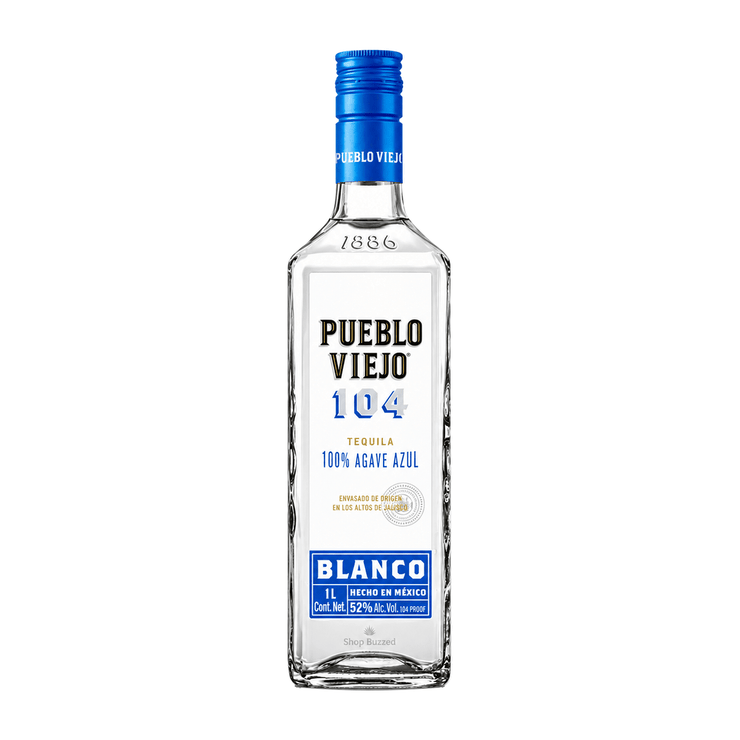 Pueblo Viejo 104 Blanco Tequila 1L - Shop Buzzed