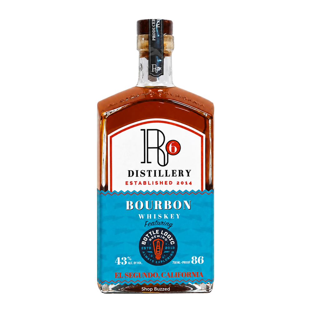 R6 Bottle Logic Bourbon Whiskey 750ml bottle on a white background with Shop Buzzed watermark