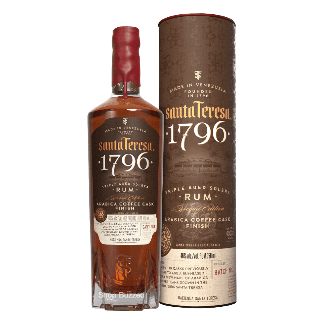 Santa Teresa Arabica Coffee Cask Finish Triple Aged Solera Rum Arr 1796 750ml - Shop Buzzed