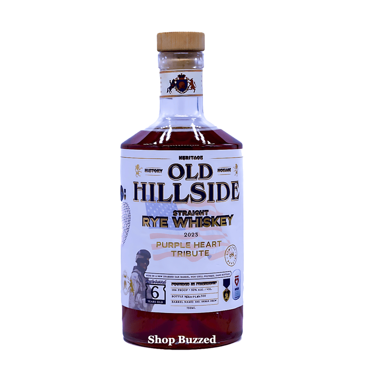Old Hillside Straight Rye Purple Heart Tribute 6 year 750ml - Shop Buzzed