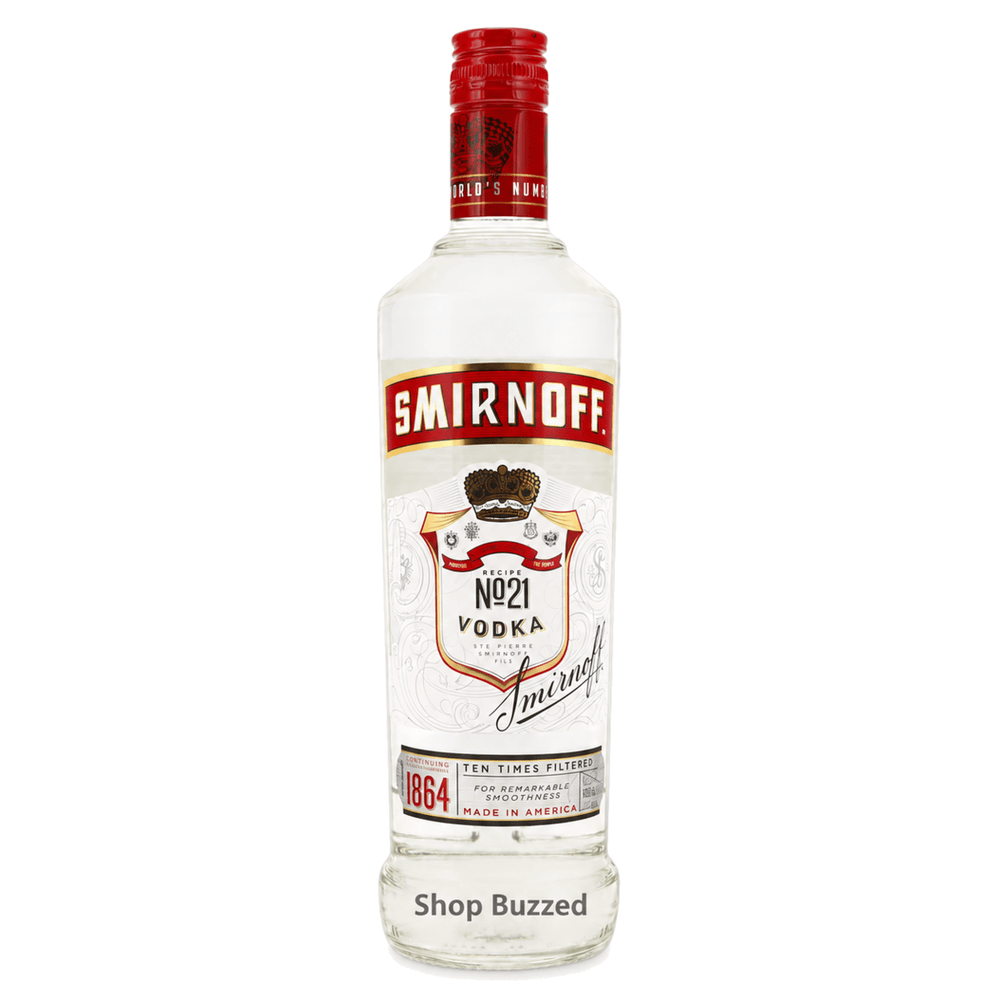 Smirnoff No. 21 Vodka Glass Bottle 750 ml - Shop Buzzed