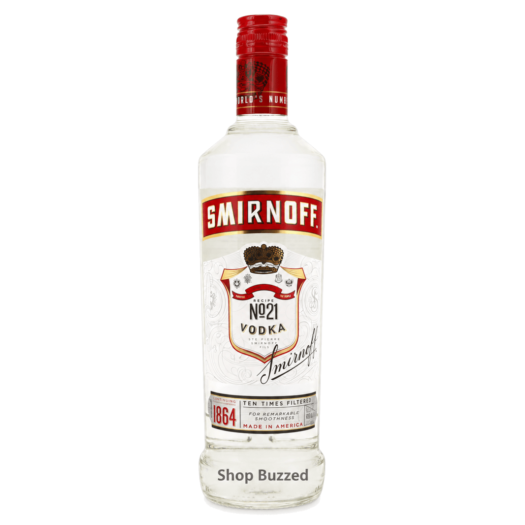 Smirnoff No. 21 Vodka Glass Bottle 750 ml - Shop Buzzed